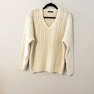 Brandy Melville cableknit fisherman v neck oversized sweater